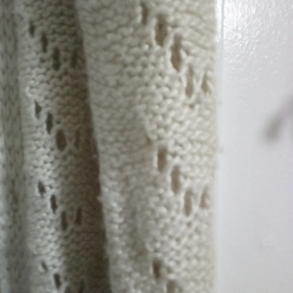 Cecico white & Beige Knit Cardigan Sweater granny common, warm soft traditional - Picture 8 of 10